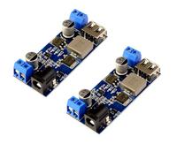 LAOMAO DC-DC Step Down Converter 9-36 V hasta 5 V 5 A Convertidor de corriente Buck Converter con USB Dual Output Fuente de alimentación Módulo de alimentación para teléfono carga rápida (2 unidades)
