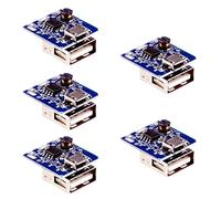 LAOMAO DC DC Step Up Módulo de alimentación 5V 1A USB Cargador 134N3P Regulador de voltaje de litio tablero de protección de la batería (5Pack)