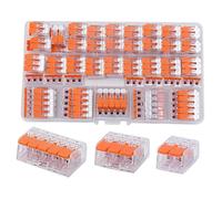 LAOMAO Juego de 90 terminales de conexión, terminales de palanca de 2/3/5 pines, conectores de cable conectables compatibles con Wago 221, todos los tipos de escalera 0,5 - 6 mm², caja de