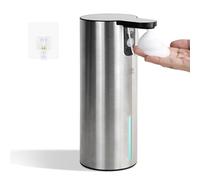 LAOPAO Dispensador eléctrico de jabón espumoso, dispensador táctil recargable de jabón de manos con espuma para baño, bomba dispensadora de jabón de acero inoxidable para cocina, resistente al agua