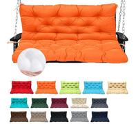 LaoSShu Cojines de balanza al Aire Libre, Cojines de balanza Impermeables Reemplazo de 2-3 Asientos con Respaldo, Cojines de Banco espesados al Aire Libre con Corbatas(Orange,40x40in)