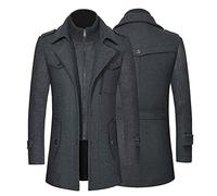 LAOSU - Abrigo de lana para hombre, estilo trench, con doble cuello, para otoño/invierno, parka de corte grueso, chaqueta casual, bomber chic, elegante, cómodo, moda 2022, 02-gris, XL