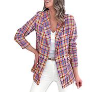 LAOSU Blazer Mujer Elegante Chaqueta De Trabajo Blazer,Blazer Marrón,Blazer Tweed Rose,Blazer Cruzado Mujer,Blazer Cape,Blazer Amarillo,Blazer Amarillo, rojo, M