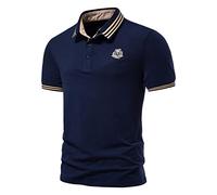 LAOSU Polo de manga corta para hombre, camisa estampada de moda, cuello con botones, camiseta suelta casual con solapa, jersey de trabajo, tops sencillos clásicos hermosos, comodidad elástica, tops