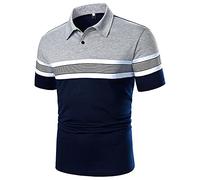 LAOSU Polo de manga corta para hombre, camisa estampada de moda, cuello con botones, camiseta suelta casual con solapa, jersey de trabajo, tops sencillos clásicos hermosos, comodidad elástica, tops