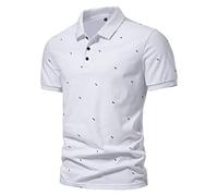 LAOSU - Polo de manga corta para hombre con estampado a la moda, camisa con cuello abotonado, camiseta casual, con solapa, para trabajo, jersey simple, clásico, elegante, cómodo, de marca, de alta