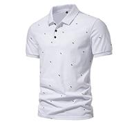 LAOSU Polo de manga corta para hombre, de moda, estilo vintage, grande, informal, informal, bonito, con botones sencillos, para primavera, verano, chic, etc, #079-blanco, L