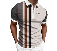 LAOSU Polo de manga corta para hombre, estampado a la moda, cuello abotonado, camiseta suelta, informal, con solapa, para el trabajo, jersey sencillo, clásico, hermoso, tops cómodos, elásticos, de