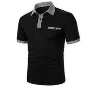 LAOSU Polo de manga corta para hombre, estampado a la moda, cuello abotonado, camiseta suelta, informal, con solapa, jersey de trabajo, sencillo, clásico, hermosos tops, cómodo, elástico, de marca