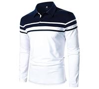LAOSU Polo deportivo para hombre de la marca de Polo deportivo rosa para manga larga, talla grande, camiseta amarilla para hombre, 09-blanco, XXL, LAOSU Top Hombre