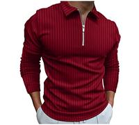 LAOSU Polo Golf Hombre Gris Slim Fit Manga Corta Retro Blanco Invierno Otoño Cuadros Rugby XL, rojo, XL