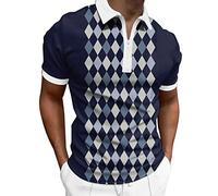 LAOSU Polo hombre manga corta moda impresa camisa cuello abotonado hombre suelto solapa trabajo suéter simple clásico hermoso tops confort Stretch marca casual Tops multicolor,28-azul,XXL (Top Homme)