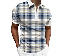 LAOSU Polo hombre manga corta moda impresa camisa cuello abotonado suelto solapa trabajo suéter simple clásico hermoso confort Stretch marca casual Tops multicolor, 29 caqui, 3XL (Top Homme)