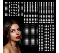 laoxiangji 847 Piezas Diamantes Para la Cara Pegatinas Gemas, Autoadhesivas Diamantes Pegatinas Cara Brillantes con Pinzas, Para Uñas Faciales Ojos Festivales Bodas Diy Decoraciones.Cuerpo.