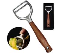 Laoxiongtou Pelador profesional de verduras, pelador para cocina, ultra afilado, acero inoxidable 304, hoja duradera, pelador rápido, manzana, zanahoria, patata, mango ergonómico de madera