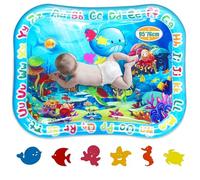LAOYE Alfombra de Agua Grande XXL para Bebé, Alfombra Bebe Acolchada Juego Acuático para Bebés de 3 6 9 12 Meses, Tummy Time Tapete de Actividades Bebe, Alfombra Sensorial Bebe, Tapete Bebe 95x76cm