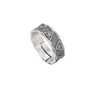 LAOYEFACAI Anillo de Hombre Mate en Plata Esterlina 925 Ojo de Horus Anillo Abierto Vintage Gothic Ring (02)
