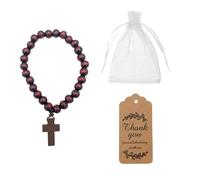 LAOYEFACAI Cruz de Madera Rosario Católico Con Bolsa de Hilo Regalos Primera Comunión Niñas Decoración Bautizo Crucifijo Regalos Para Comunión Niño Cruces Modernas (2)