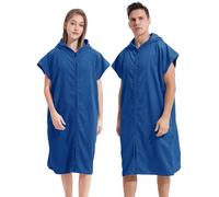 laoyuandamai Poncho de surf con capucha, toalla cambiadora, bata de natación con cremallera, talla grande, tela de rizo, cubierta de natación para adultos, hombres y mujeres, poncho de toalla con