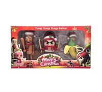 LaoZan 3Pcs Figura Italian Brainrot Juguete Tung Tung Tung Sahur Set Estatua Divertida,Decoración de Escritorio para Coleccionar Regalos