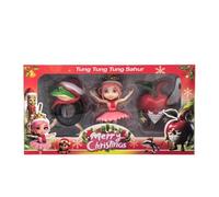 LaoZan 3Pcs Figura Italian Brainrot Juguete Tung Tung Tung Sahur Set Estatua Divertida,Decoración de Escritorio para Coleccionar Regalos