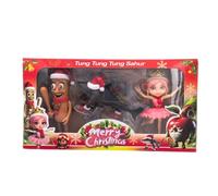 LaoZan 3Pcs Figura Italian Brainrot Juguete Tung Tung Tung Sahur Set Estatua Divertida,Decoración de Escritorio para Coleccionar Regalos