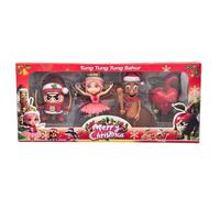 LaoZan 4Pcs Figura Italian Brainrot Juguete Tung Tung Tung Sahur Set Estatua Divertida,Decoración de Escritorio para Coleccionar Regalos