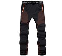 LaoZan Softshell Pantalones de Senderismo Impermeables Unisex Outdoor Pantalones a Prueba de Viento de Montaña Trekking Escalada (Café(Hombre), Asia 2XL)