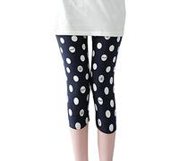 LaoZanA Leggins Corto Mujer Estampados Leggings Cintura Alta Push Up Capri Elasticos Pantalones Skinny - DotBowknot - Un Tamaño