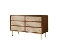 LAPADULA Gabinete de Consola Aparador de ratán de Madera, Moderno Mueble de Comedor con cajones, Mueble de Almacenamiento, Mueble de Entrada Gabinete de Almacenamiento Tipo Buffet