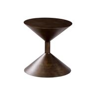 LAPADULA Mesa auxiliar negra retro en forma de reloj de arena, mesa auxiliar para sofá, esquina, simple, creativa, pequeña, café