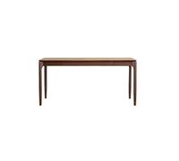 LAPADULA Mesa de ordenador de nogal negro para el dormitorio para trabajar y estudiar, muebles de salón modernos y sencillos, adecuados para camas individuales o dobles, escritorio de oficina estable