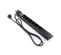 Lapara LA-00030501 Regleta PDU para Rack 19" 1U 16A 6xSchuko con Interruptor