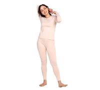 LAPASA Conjunto Ropa Termica Mujer Set Interior Camiseta Manga Larga Malla Termico Deportiva Invierno Frio Extremo Deporte Esqui Montaña Thermoflux 200 L41 M Beis
