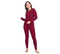 LAPASA Conjunto Ropa Termica Mujer Set Interior Camiseta Manga Larga Malla Termico Deportiva Invierno Frio Extremo Deporte Esqui Montaña Thermoflux 300 L44 XS Borgoña