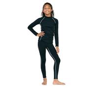 LAPASA Conjunto Térmico Deportivo Niña Capa Base Ropa Interior Termica Transpirable Camisa Manga Larga y Pantalon Suave Thermal Set Girl Long Johns Invierno G18 13 años Negro