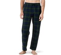 LAPASA Pantalon Pijama Hombre Algodon Franela Pajama Pant Dormir Largo Cuadro Bragueta con Boton estar en Casa Suave Comodo Invierno M39 S M39: Cuadros en Verde Oscuro y Azul Marino