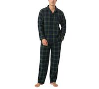 LAPASA - Pijama Hombre Invierno 100% Algodón Franela Pantalones a Cuadros Pijama Largo Camiseta y Pantalón de Pijama M95 XXL Cuadro Verde Oscuro + Azul Marino
