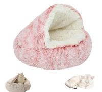 Lapcatz Nest Bed, Lapcatz Bed, Pursnug Bed Nest, Semi Enclosed Pet Nest, Removable Washable Non Slip Bottom, for Indoor Cats Cave and Calming Dog Beds (Pink, 15.7in)