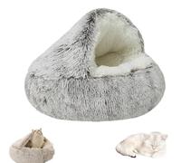 Lapcatz Nest Bed, Lapcatz Bed, Pursnug Bed Nest, Semi Enclosed Pet Nest, Removable Washable Non Slip Bottom, for Indoor Cats Cave and Calming Dog Beds (Coffee, 23.6in)