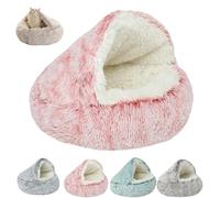 Lapcatz Nest Bed, Lapcatz Bed, Semi-Enclosed Pet Nest, Cat Bed House, Pet Cave Beds for Cats and Dogs to Rest and Sleep, Removable Washable Non Slip Bottom(Pink-Long,50 cm/19.69 in)