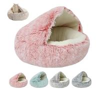 Lapcatz Nest Bed, Lapcatz Bed, Semi-Enclosed Pet Nest, Cat Bed House, Pet Cave Beds for Cats and Dogs to Rest and Sleep, Removable Washable Non Slip Bottom(Pink-Short,40 cm/15.75 in)