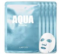 LAPCOS Aqua Sheet Mask, Hydrating Daily Face Mask with Seawater and Plankton Extract to Nourish Skin, Korean Beauty Favorite, 5-Pack