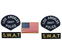 LAPD los angeles California Police SWAT Team Fancy Dress/Airsoft Fancy vestido hierro en Patch - Set of 5 - Parche de bordado