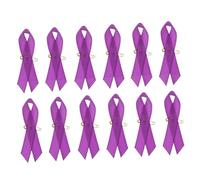 Lapel Pins 100pcs Purple Polyester Love Ribbon Pin Fashionable Brooch Present for Occasions