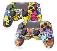 Lapezei wireless controller caps for P4 dual vibration wireless gamepad with turbo and 3.5mm audio jack/LED/touch pad/joystick caps for P4/Pro/Slim/Pc
