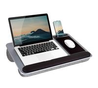 Lapgear Home Office Pro Lap Desk with Mu para la almohadilla del mouse y el soporte del telfono - Silver Carbon - Se adapta a las computadoras port