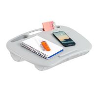 LAPGEAR MyDesk 44435 - Escritorio de Regazo con repisa para Dispositivos y Soporte para teléfono, Color Gris frío, se Adapta a portátiles de hasta 15.6 Pulgadas, Estilo n.º 44435