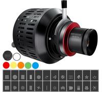 Lapgood Os-50pro Snoot CóNico óPtico Bowens Mount Kit con Lente De 50 Mm, Filtro De Color Y Gobos, Kit De Snoot CóNico Bowens Mount para Flash De Estudio Monolight Led