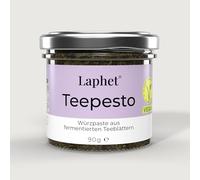 Laphet Teepesto - Hojas de té fermentadas, Vegano y sin gluten, aderezo para ensaladas de té, Pesto, Salsa de pasta con té fermentado, Salsa de fideos vegetarianos, Pesto verde